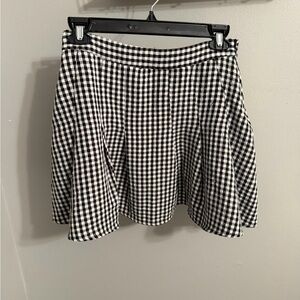 Hurley Black and White Gingham Skater Skirt